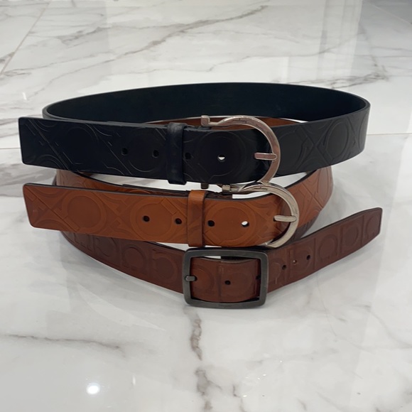 Ferragamo bundle of 3 patterned belts all size 36 - Picture 2 of 2